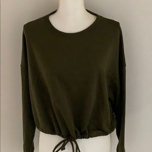 F21 Long Sleeve Cinched Sweatshirt